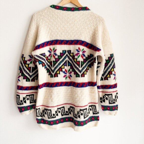 Vintage Wool Angora Blend Southwestern Print Unique Pullover M - Picture 6 of 6